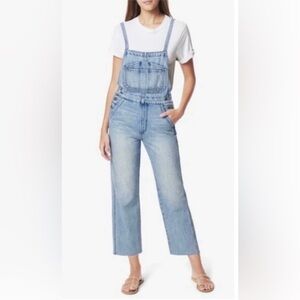 Joe's Jeans Women’s Captivate Wide Leg Denim Overalls Large 100% Cotton